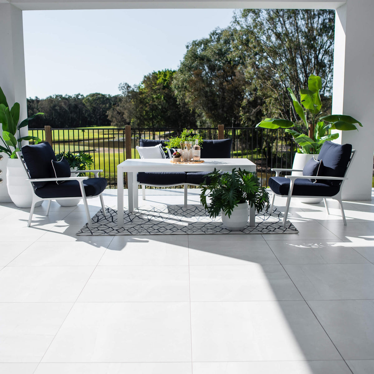 Bermuda 2 Low Dining - 4pce - Outdoor Lounge Setting