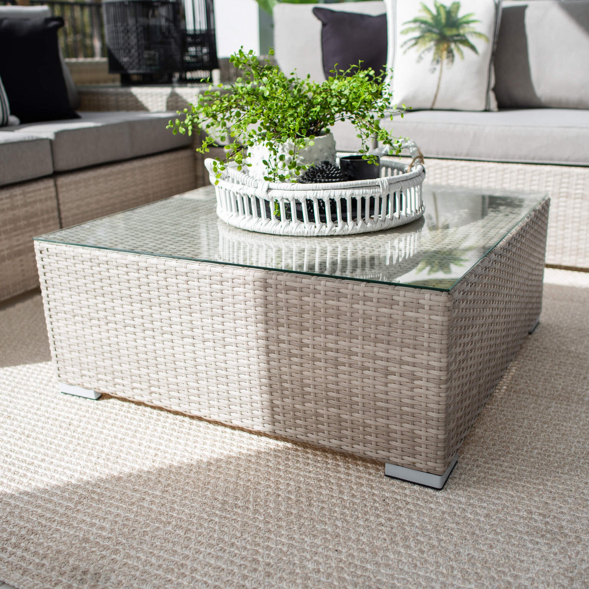 Cuban Modular - 6pce - Bone Outdoor Lounge Setting