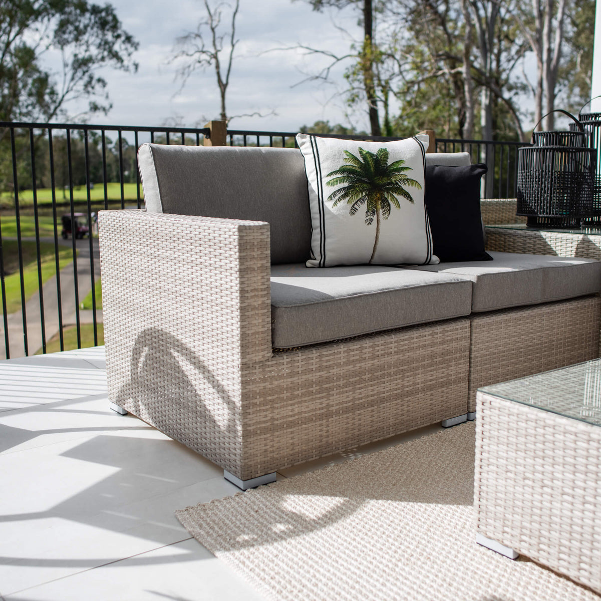 Cuban Modular - 6pce - Bone Outdoor Lounge Setting