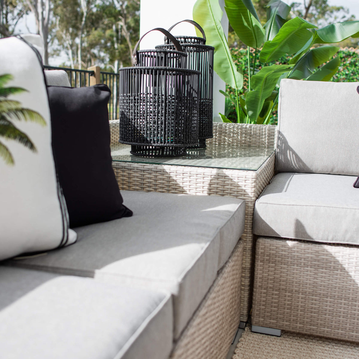Cuban Modular - 6pce - Bone Outdoor Lounge Setting