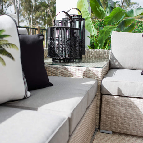 Cuban Modular - 6pce - Bone Outdoor Lounge Setting