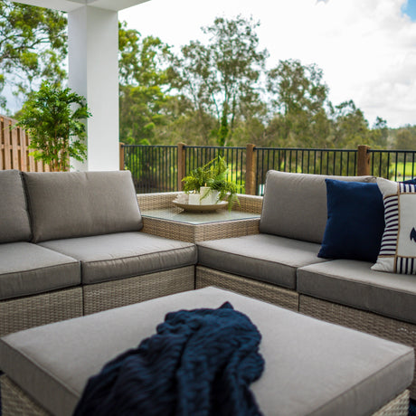 Cuban Modular - 7pce - Bone Outdoor Lounge Setting