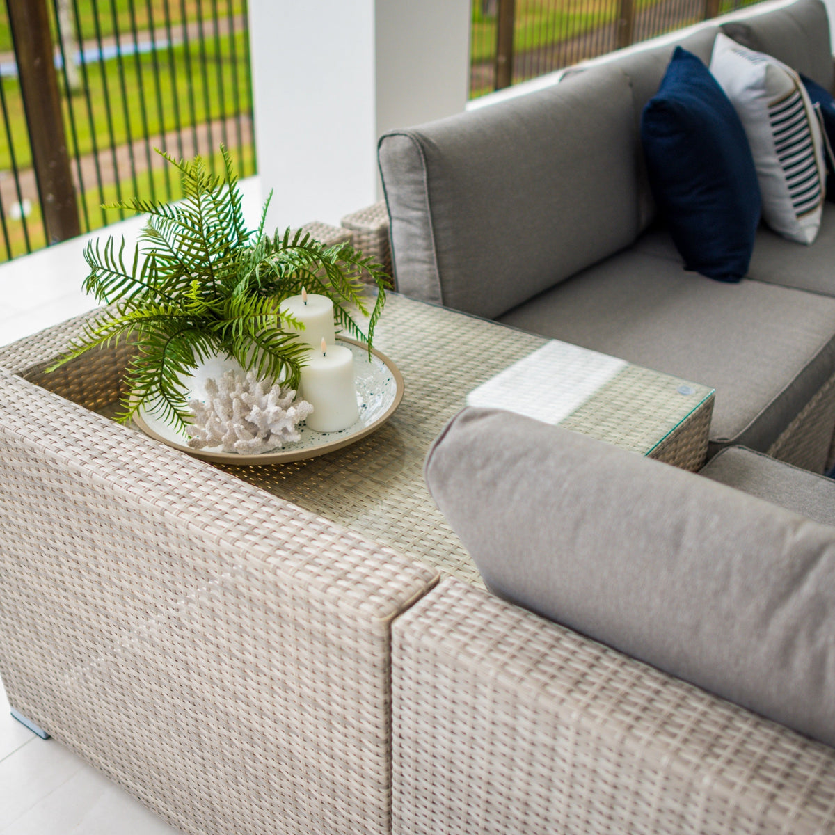 Cuban Modular - 7pce - Bone Outdoor Lounge Setting