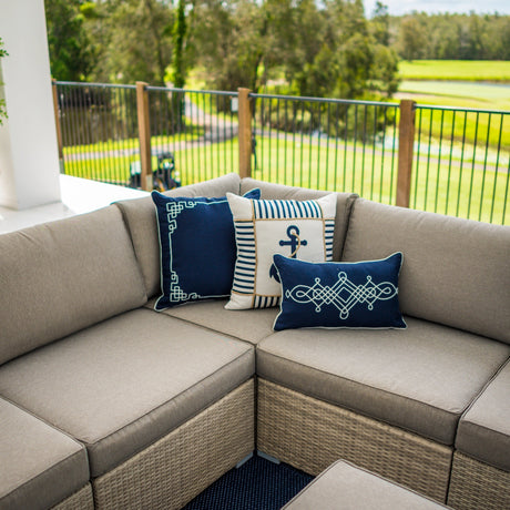 Cuban Modular Sofa - 6pce - Bone Outdoor Lounge Setting