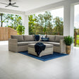 Cuban Modular Sofa - 6pce - Bone Outdoor Lounge Setting