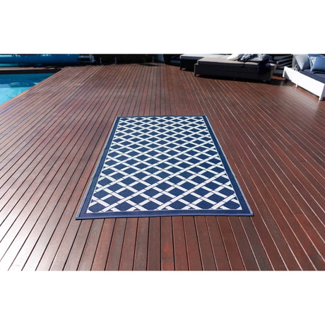 Signature Range Navy & White - Outdoor Rug