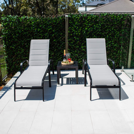 Leona Slat - 3pce - Outdoor Sun Lounge