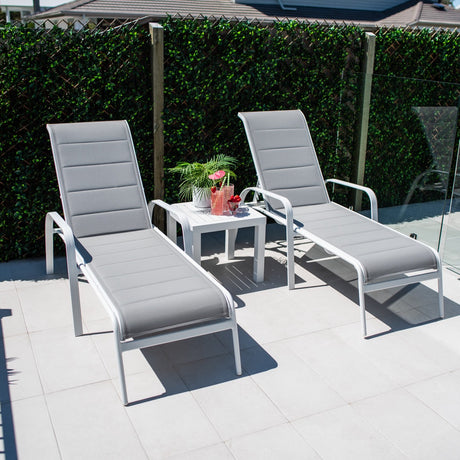 Leona Slat - 3pce - Outdoor Sun Lounge