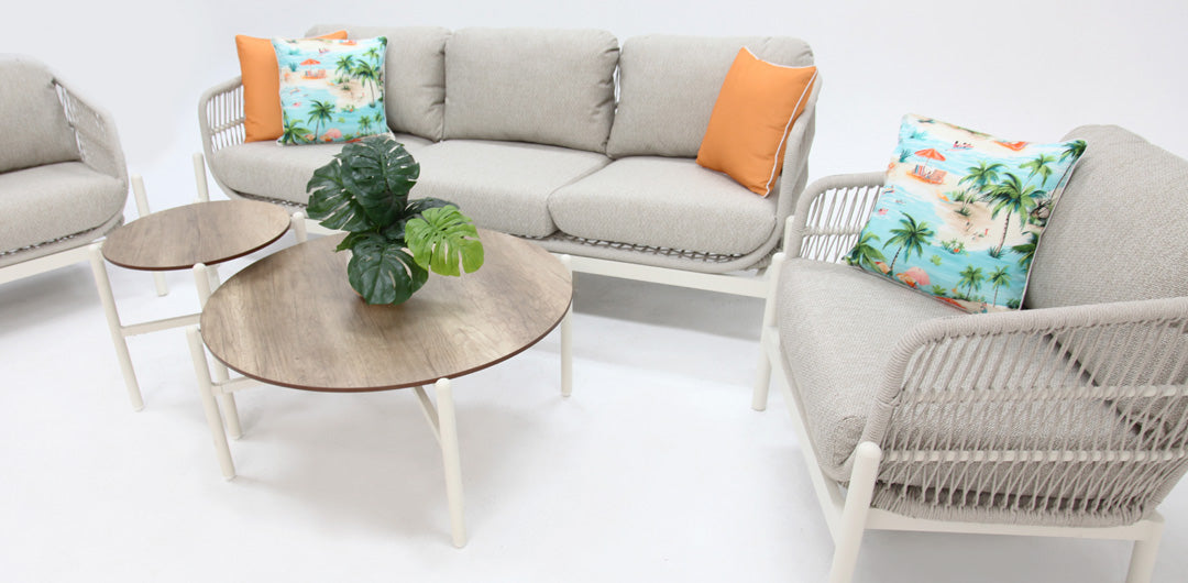 Tallulah 5pc Lounge Setting - Cream