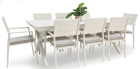Tyler 11pc Extension Dining Setting - Cream