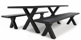Ravenne 3pc Table and Bench Dining Setting - Black