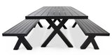 Ravenne 3pc Table and Bench Dining Setting - Black