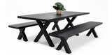 Ravenne 3pc Table and Bench Dining Setting - Black