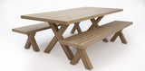 Ravenne 3pc Table and Bench Dining Setting - Timber Look