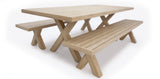Ravenne 3pc Table and Bench Dining Setting - Timber Look