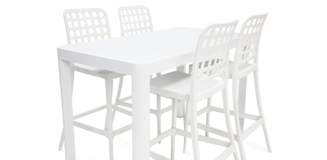 Frankie Armless Remix 5Pc Bar Setting - White