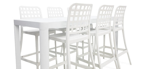 Frankie Remix 7pc Bar Set Armless - White