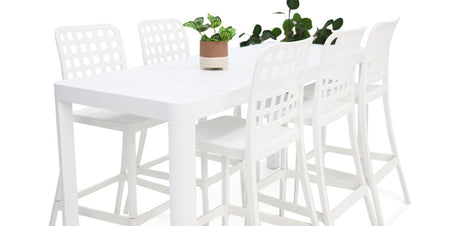 Frankie Remix 7pc Bar Set Armless - White
