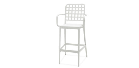 Frankie Resin Barstool with Arms - White