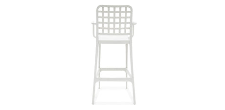 Frankie Resin Barstool with Arms - White