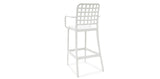 Frankie Resin Barstool with Arms - White