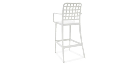 Frankie Resin Barstool with Arms - White
