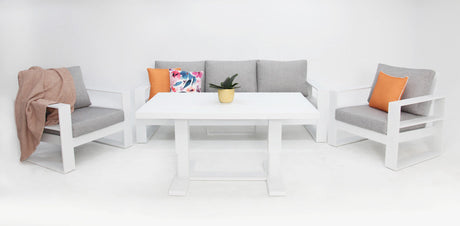 Hayman 311 Lounge Setting with Holste Adjustable Table - White