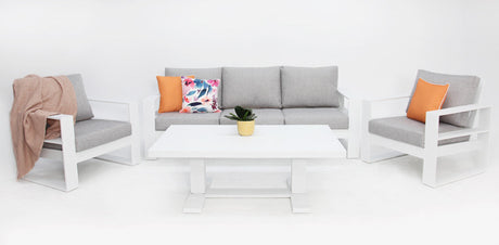 Hayman 311 Lounge Setting with Holste Adjustable Table - White