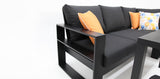 Hayman Corner Lounge Setting with Footstools - Black
