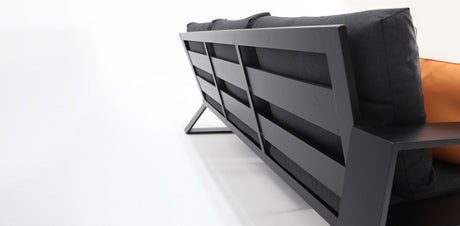 Hayman Corner Lounge Setting with Footstools - Black
