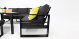 Hayman Corner Lounge Setting with Footstools - Black