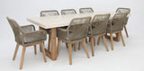 Veltis Albenga 9pc Travertine Dining Setting