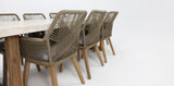 Veltis Albenga 9pc Travertine Dining Setting