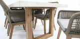 Veltis Albenga 9pc Travertine Dining Setting