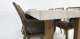 Veltis Albenga 9pc Travertine Dining Setting
