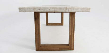 Veltis Albenga 9pc Travertine Dining Setting