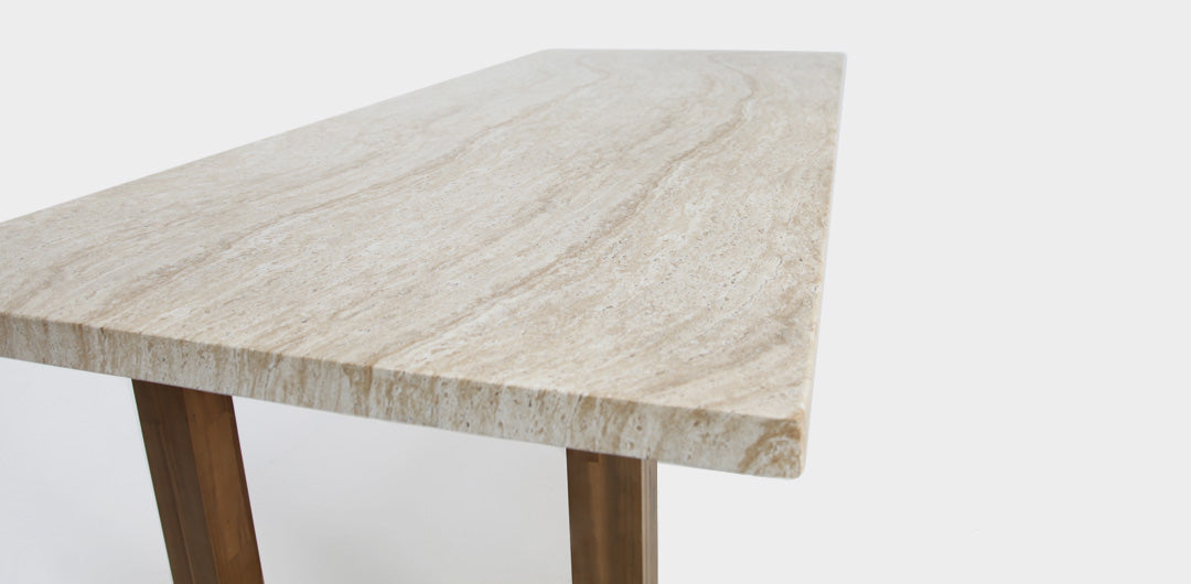 Veltis Albenga 7pc Travertine Dining Setting