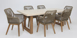 Veltis Albenga 7pc Travertine Dining Setting