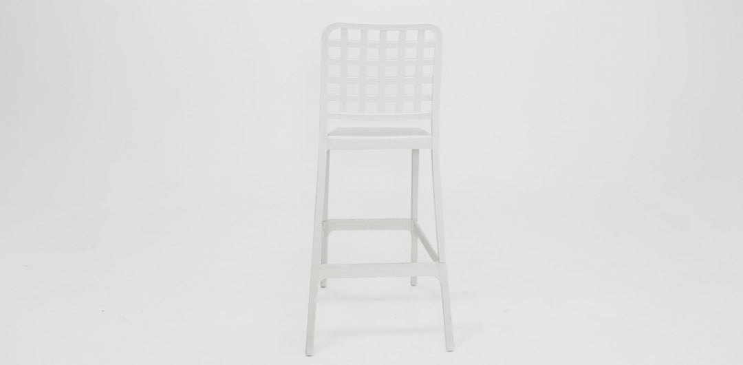Frankie Resin Armless Barstool - White