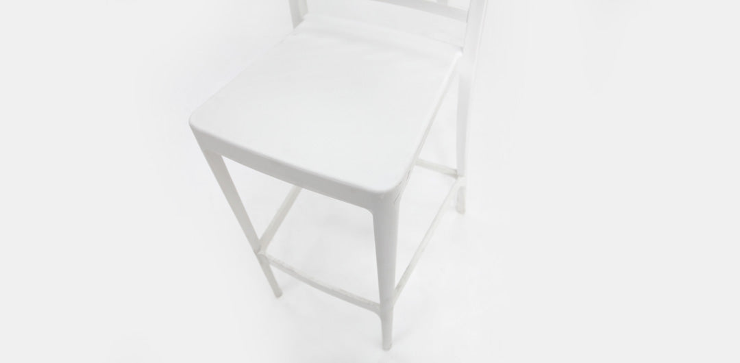 Frankie Resin Armless Barstool - White