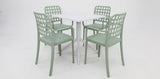 Frankie 5pc Armchair Dining Setting - Green/White