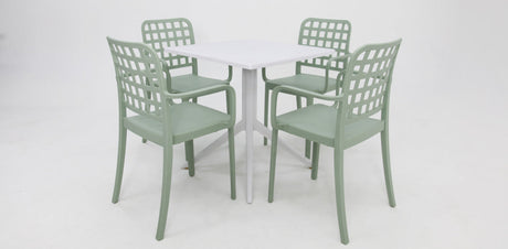 Frankie 5pc Armchair Dining Setting - Green/White