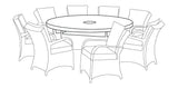 Odie Home Premium Round Dining Setting Cover - Black