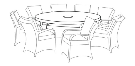 Odie Home Premium Round Dining Setting Cover - Black